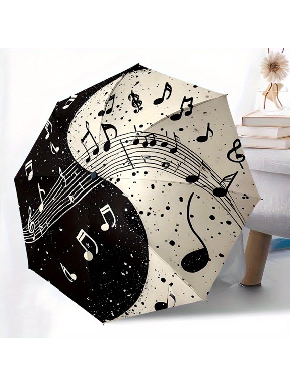 1 Tai Chi note automatic folding umbrella: portable for outdoor travel with 8-bone design, holiday gift