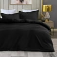 thumbnail image 3 of IR Imperial Rooms 3 Piece Queen Duvet Cover Soft Microfiber Button Closer Black Color All-Season, 3 of 12