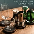 thumbnail image 2 of Posavasos de madera para bebidas 4.3 pulgadas juego de 6 portavasos apilables de fieltro absorbente y aislante posavasos para mesa de madera, 2 of 7