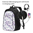 thumbnail image 2 of Balery Lavender Flowers Mochila con carga USB para hombre y mujer - Mochila impermeable y antirrobo para laptop con puerto USB para viajes, trabajo, 2 of 7