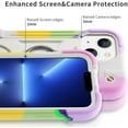 thumbnail image 4 of Compatible with iPhone 14 Case/iPhone 13 Case 6.1 Inch with Built-in 360°Rotating Ring Stand, Military Grade Drop Protection Full Body Rugged Heavy Duty Protective Cover. (Rainbow White), 4 of 13