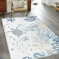 thumbnail image 3 of Summer Ocean Washable Area Rugs 2.7'x5', Blue Grey Shell Coral Turtle Starfish Marine Life Low Pile Throw Living Room Rug Non-Slip Sturdy Edge Binding Carpet for Indoor Entryway Bedside Kitchen, 3 of 9