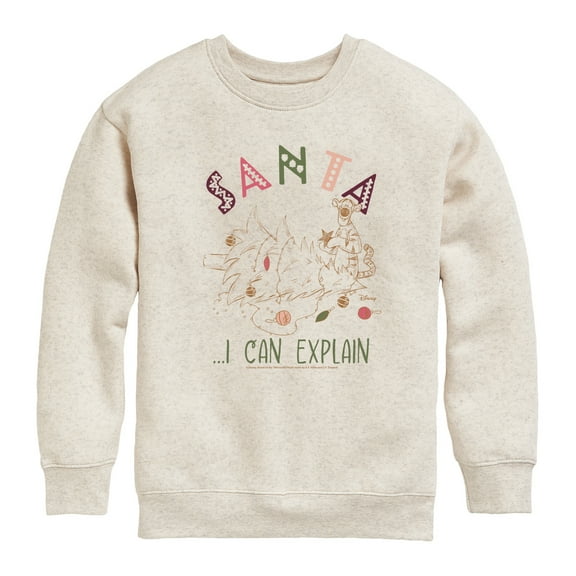 Disney Winnie The Pooh - Tigger Christmas - Santa I Can Explain - Toddler & Youth Crewneck Fleece Sweatshirt