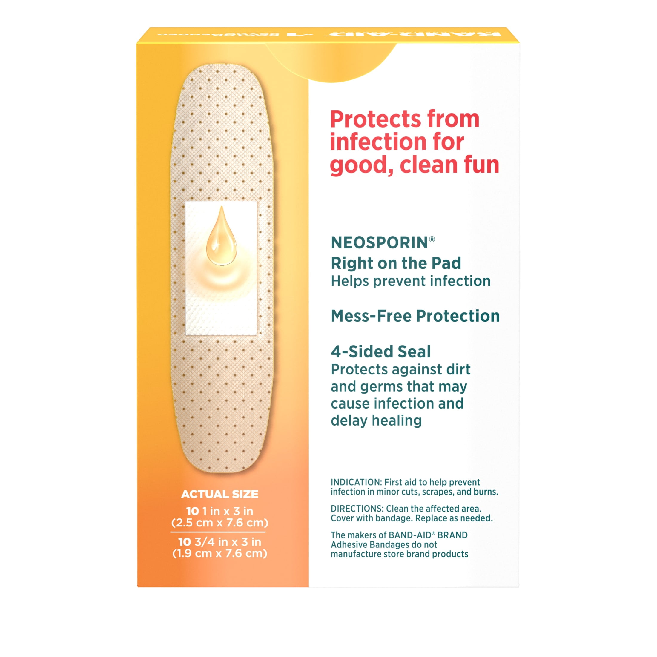 Band-Aid Brand Bandages with Neosporin Antibiotic, Assorted Sizes, 20 Count