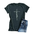 thumbnail image 3 of T-Shirt Col Rond Imprimé Croix Foi pour Femmes, 3 of 5
