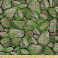 thumbnail image 2 of Ambesonne Stones Fabric by the Yard Upholstery, Vintage Look Cobblestone Art, 10 Yards, Reseda Green Pale Grey, 2 of 5