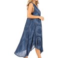 thumbnail image 4 of Sakkas Rocio Women's Sleeveless Caftan Beach Cover up Dress Casual Relaxed Tie dye - Midnight Blue - One Size, 4 of 5