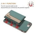 thumbnail image 2 of Allytechgroup Case for Apple iPhone 8 Plus/7 Plus, 2-in-1 Detachable Magnetic RFID Blocking Wallet Shell [Compatible with MagSafe] Stand PU Leather Cover with Credit Card Slots/Cash Pockets, Green, 2 of 10