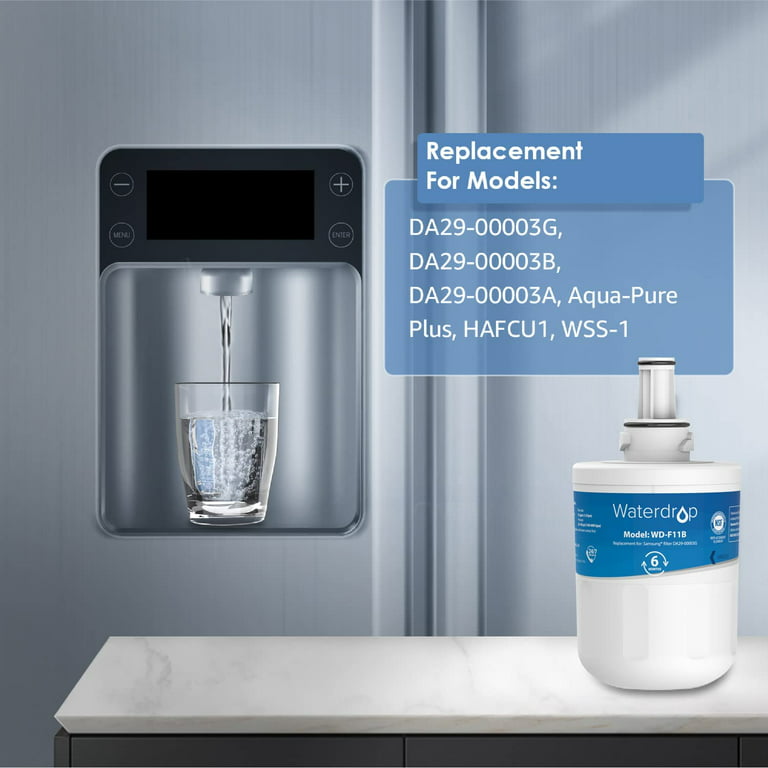 Replacement for Samsung Aqua-Pure Plus Da29-00003g, Da29-00003b, Da29-00003a, HAFCU1 Refrigerator Water Filter by Waterdrop(4 Pack), Blue