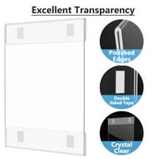 MaxGear 6 Pack Acrylic Sign Holder 8.5 x 11 Wall Mount Sign Holder with Double-Sided Tape, Clear Plastic Sign Holders