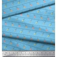 thumbnail image 2 of Soimoi Blue Heavy Satin Fabric Hanging Hook & Cups Kitchen Print Sewing Fabric Yard 54 Inch Wide, 2 of 3