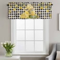 thumbnail image 2 of Summer Gnome Lemon Window Valance for Kitchen, Country Farm Yellow Lemon Tree Leaf Black Plaid Rod Pocket Short Curtain for Small Windows, Light Filtering Decorative Valance, 54 x 18 Inch, 1 Panel, 2 of 9