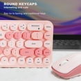 thumbnail image 4 of Ensemble de Clavier Sans Fil, 68 Touches Rondes Clavier Ergonomique Souris Combo 2.4GHz pour Bureau Thème Rose, Thème Bleu, Thème Violet, Thème Couleur Thé au Lait, 4 of 7
