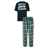 "Seattle Seahawks NFL ""Game Time"" Mens T-shirt & Flannel Pajama Sleep Set"