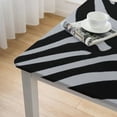 thumbnail image 5 of HAOXIT Animal Print Rectangle Black White Stripe Animal Skin Print Pattern Table Cloth Cover Spill Proof Wrinkle Free Polyester Tabletop for Dining Room Kitchen 36*36, 5 of 8
