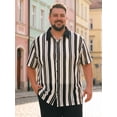 thumbnail image 4 of DARING DIVA Men's Big Tall Colorblock Striped Short Sleeve Button-Down Shirt XL Black, 4 of 7