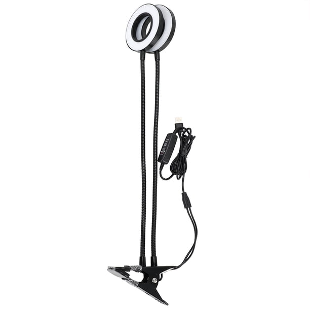 Lámpara LED de cultivo USB de 18 W con 2 cabezales y base de clip para plantas de flores y vegetales de interior