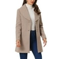thumbnail image 4 of INSPIRE CHIC Women's Cute Turn Down Collar Single Breasted Long Belted Trenchcoat S Light Khaki, 4 of 5