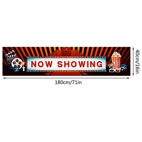 Now Showing Banner Movie Night Party Decoration Hollywood Photography  Background for Birthday Baby Shower Party Supplies - Walmart.com