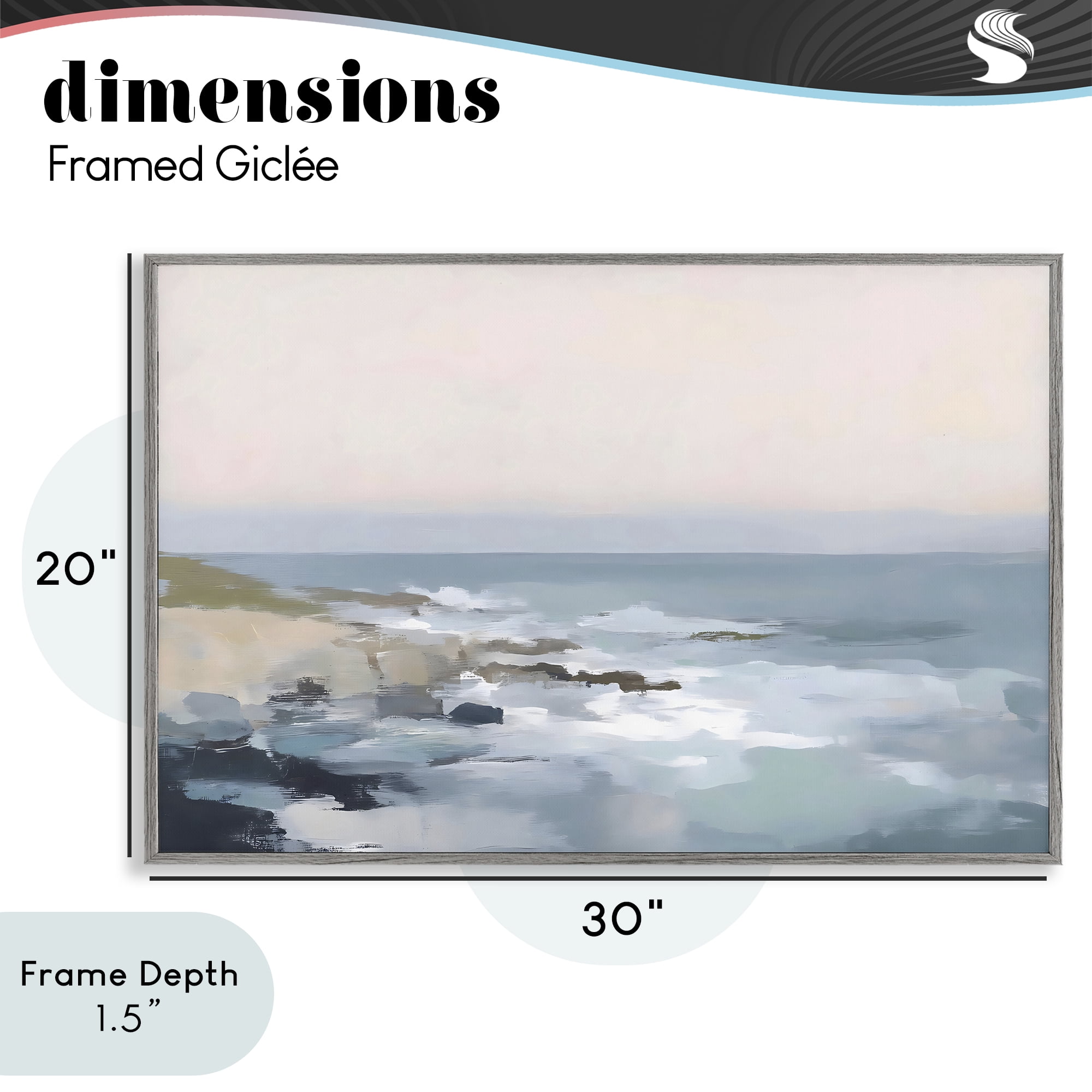 Stupell Industries Serene Coastal Ocean Scene Gray Framed Giclee Art, design by Creative Studio