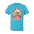 thumbnail image 2 of Wild Bobby Sun and Moon Groovy Vintage Daisy Flowers Stars Vintage Men Tee, Light Turquoise, Large, 2 of 6