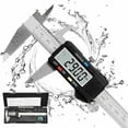 thumbnail image 1 of Calibrador Vernier, calibrador Vernier digital de 150 mm, acero inoxidable, pantalla LCD grande, precisión ajustable de 0,01 mm, conversión de mm/pulgadas, a prueba de salpicaduras, medición, 1 of 5