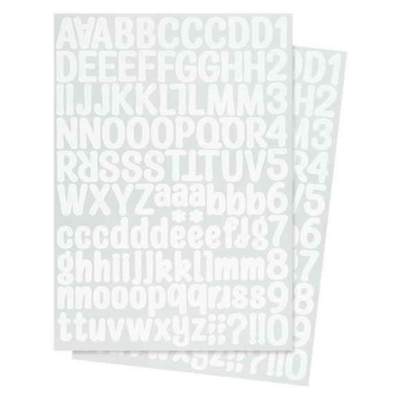 Uxcell Letter Stickers 1 inch, 12 Sheets Self Adhesive Alphabet Sticker Letter Decals for Mailbox Window Door Cap Decorations, White