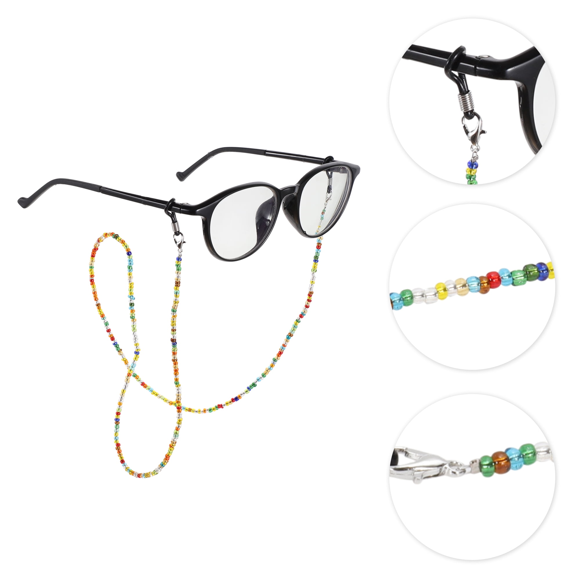 Unique Bargains Beaded Pattern Eyeglass Chain 27.56" 1 Pc Orange