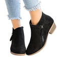 thumbnail image 1 of Women's Block Heel Ankle Boots Zipper Chelsea Booties Shoe, 1 of 3