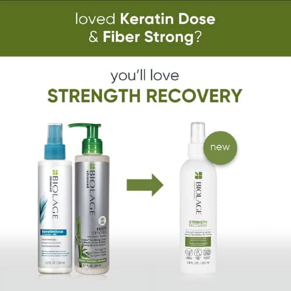Biolage Strength Recovery Repairing Leave-In Treatment Spray | Heat Protectant & Detangler | Strengthens & Prevents Damage | For All Damaged & Sensitized Hair Types | Vegan | Cruelty-Free | 7.8 Fl. Oz