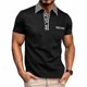 thumbnail image 1 of Blusa y camisa de manga corta con cuello vuelto para hombre, color liso, informal, de manga corta, con medio botón, con solapa abierta y cerrada, tops de poliéster para hombre, 1 of 8