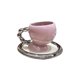 thumbnail image 5 of Taza de cerámica para café, té, con asa y posavasos, para zumo, té, café con leche y leche. Taza Violeta, 5 of 9