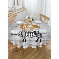 thumbnail image 5 of Farm Animal Round Tablecloth 54 inches Chicken Pig Cow Farmhouse Gray Board Waterproof Oil-Proof Table Cloth Round Table Cover for Holiday Party Picnic Dinner Decor Indoor and Outdoor Use, 5 of 9