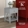 thumbnail image 3 of Safdie & Co. Table de Chevet, Table d'appoint avec Etagere de Rangement. Table de nuit Gris avec Tiroir., 3 of 7