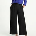 thumbnail image 2 of ABATAB Womens Casual Pants Wide Leg High Waist Palazzo Pants Cotton Linen Trousers Summer Beach Vacation Outfits, 2 of 6