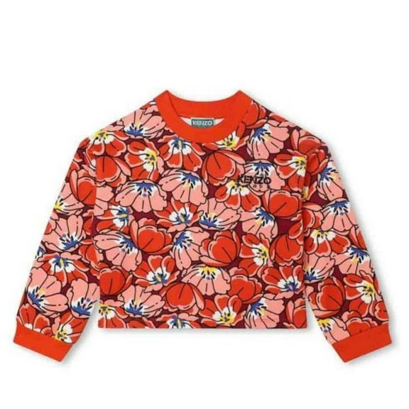 Kenzo Girls Floral Print Cotton Sweatshirt, Size 8Y