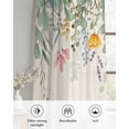 thumbnail image 6 of Eucalyptus Leaves Floral Sheer Curtains 45 Inch Length 2 Panels Set for Living Room/Bedroom, Spring Rustic Botanical Flowers Kitchen Curtains Grommet Semi-Sheer Curtains Window Treatments 42"x45"x2, 6 of 7