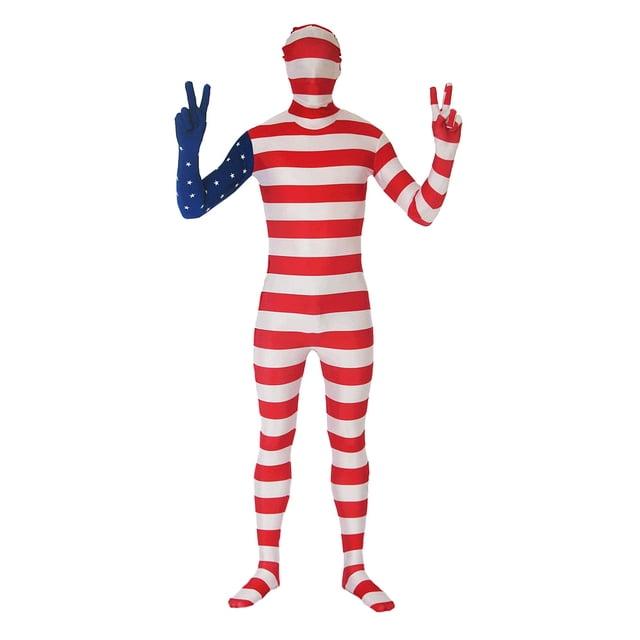 AltSkin Full Body Spandex/Lycra Suit - World Flag Design - USA - X-Large