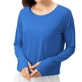 thumbnail image 1 of Chandail à Capuche Oversize pour Femmes, Mode Décontractée, Blouse Ample, Col Rond, T-Shirt Imprimé, Bleu, 1 of 5