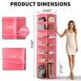 thumbnail image 4 of Ktaxon 7-Tier Rotating Shoe Rack Tower,  Free Standing 360° Revolving  Organizer, 28 Pairs of Shoes/ Bag, Pink, 4 of 17