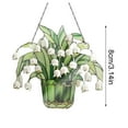 thumbnail image 3 of JilgTeok 1 Packs Lily of The Valley Acrylic Sun Catcher Stained Glass Decor Stained Glass Wall Art Window Decor r for Bedroom Living Room Wall Home Decor, 3 of 8