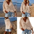 thumbnail image 2 of ROZYARD Lightweight Bohemian Style Lace Trim Top Beach Vacation Oversized Shirt, 2 of 10