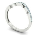 thumbnail image 2 of 0.16 ct Brilliant Round Cut Natural Sky Blue Topaz 14k White Gold Stackable Band SZ 8, 2 of 6