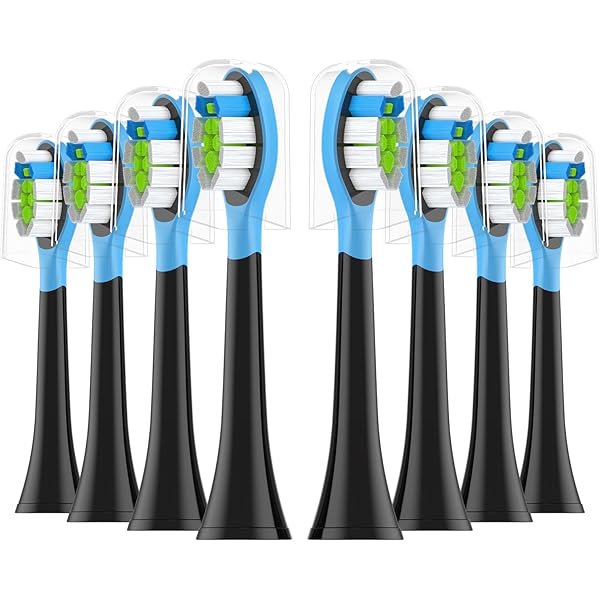 wonima02 Replacement Toothbrush Heads 8 Pack for AquaSonic Black Series for Vibe Series Black Series pro, and for Duo Series pro Electric Toothbrush,Balck