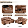 thumbnail image 5 of Bonzy Home Manual Reclining Chair Double Recliner Loveseat Sofa with Console Hidden Storage and Cup Holders,Sofa Set for Living Room, 5 of 8