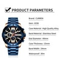 thumbnail image 3 of Top Luxury CURREN Watches Stylish Stainless Steel Band Quartz Wristwatch Men Military Chronograph Waterproof Clock Relog 8336, 3 of 5