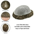 thumbnail image 4 of LYRICALHAIR Toupee for Men Hairpiece Indian Human Hair Replacement System Full Poly Hair Units for Man PU Injected Male Wig Hair Prosthesis, 4 of 5
