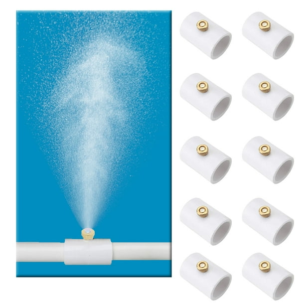 H&G Lifestyles 10Packs 1/2 Inch PVC Nozzle Coupling with Brass Nozzle