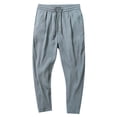 thumbnail image 3 of Tfken Men Pants For Summer Drawstring Elastic Waist Solid Color Pants With Pockets Fashion Daily Wear Male Leisure Clothes Green, 3 of 9