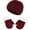 Burgundy, variant on Tisoloow Winter Mittens Gloves Beanie Hat Set Kids Toddler Thick Warm Knit Fleece Lined Thermal Set for Baby Boys Girls Wine 1-3 Years